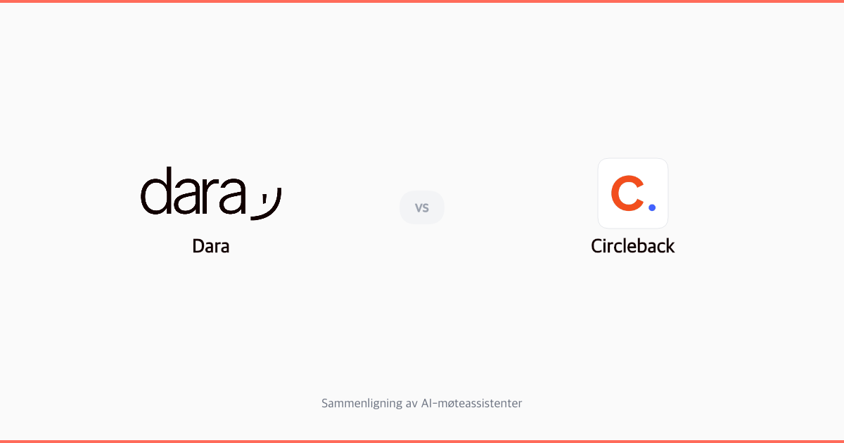 Dara vs Circleback: Hvilken bot-fri møteassistent passer for norske bedrifter?
