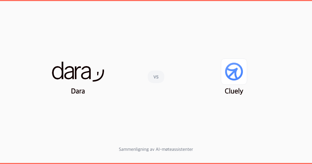 Dara vs Cluely: Sammenligning for norske bedrifter (2026)
