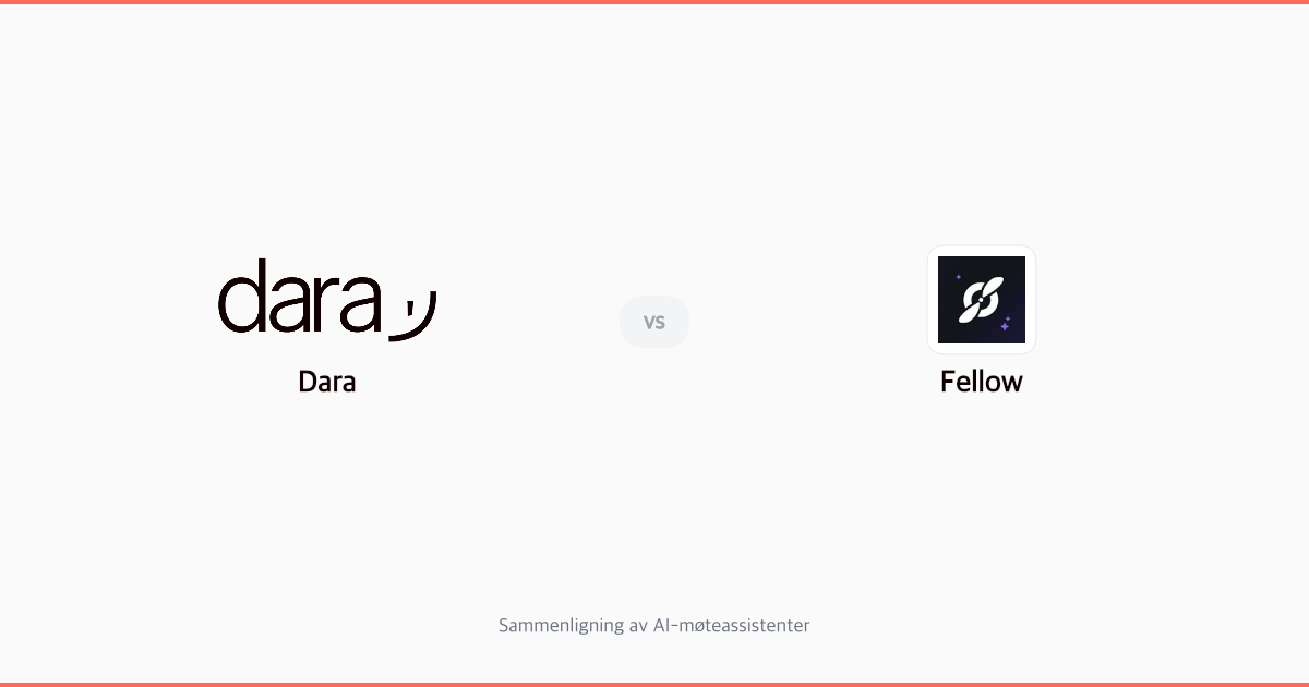 Dara vs Fellow: Hvilken AI møteassistent passer for norske bedrifter?