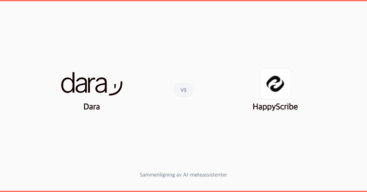 Dara vs HappyScribe: Europeisk møteassistent mot transkripsjonsplattform