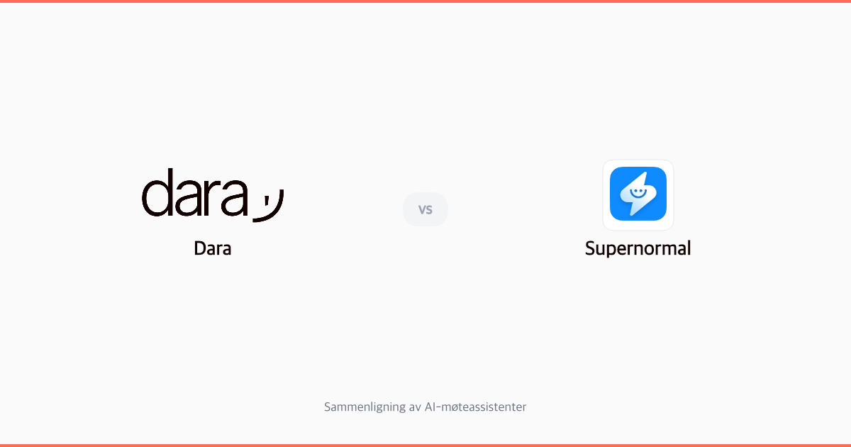 Dara vs Supernormal: Hvilken bot-fri møteassistent passer for norske bedrifter?