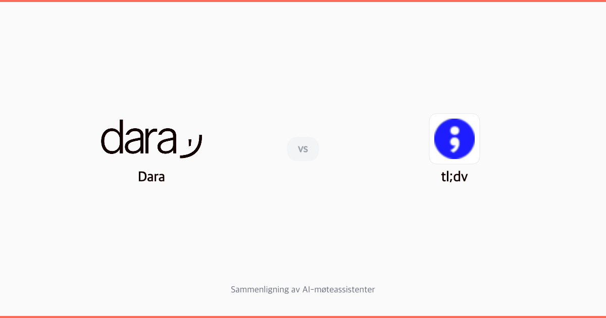 Dara vs tl;dv: Sammenligning for norske bedrifter